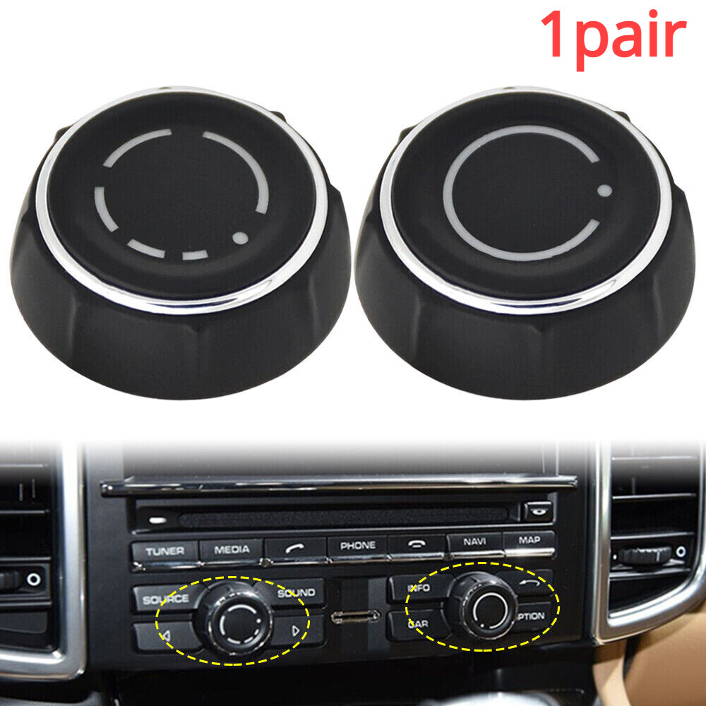 1Pair Right&Left Volume Knob For Porsche 14-17 Macan