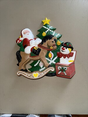 Homco Home Interiors & Gifts Christmas Toy Collage Wall Plaque Hanging