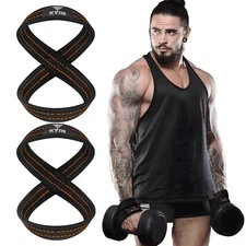 WYOX Weight Lifting Straps Figure 8,7" Wrist Anti Slip Strap Powerlifting Straps