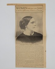 Vintage Women's Rights Newspaper Clipping Nov 7, 1940 Susan B. Anthony