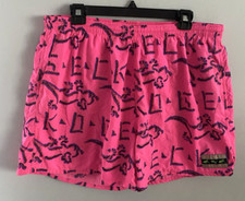 Vintage Gecko Hawaii Swim Shorts Retro Swim Trunks Hot Pink Summer Mens Size XXL