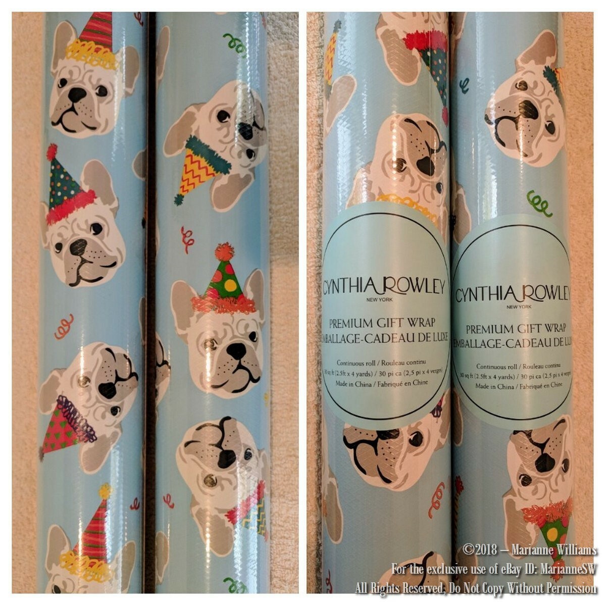 Cynthia Rowley Bulldog Pug Dogs Party Hats