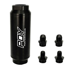 44mm Racing In-line Fuel Filter W 6an 8an Fitting 100 Micron Cleanable Ss
