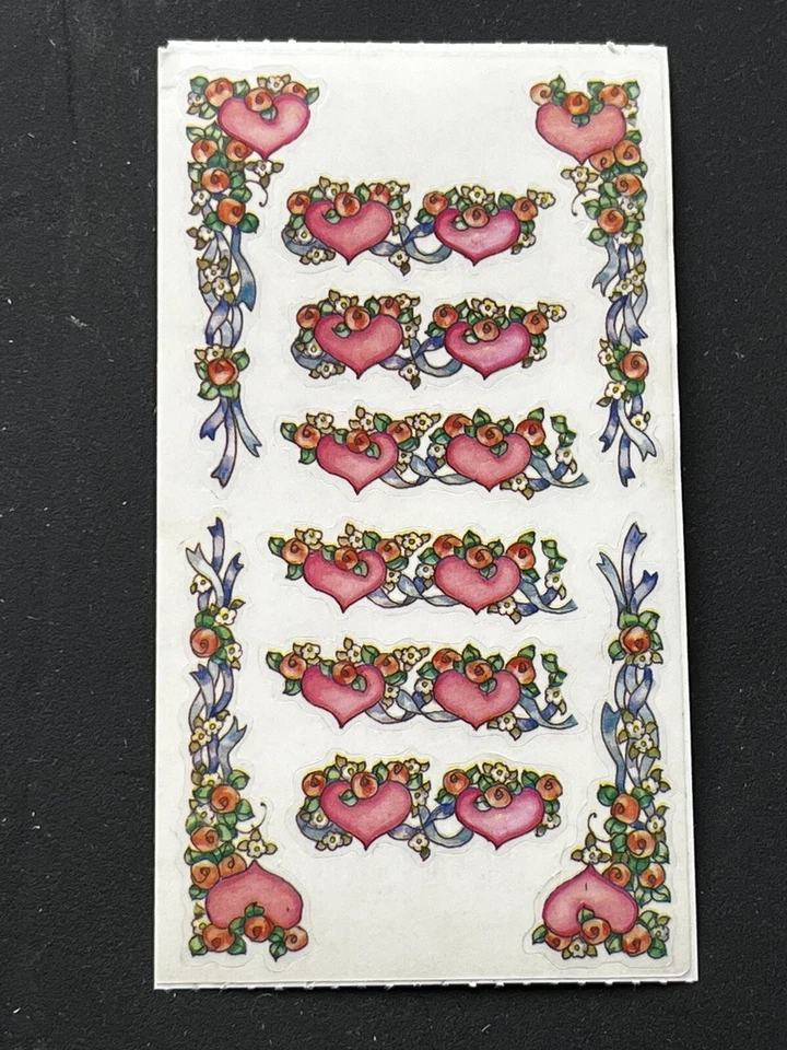 10 Sheets Vintage frances meyer stickers Six Hearts Scrapbook Cards