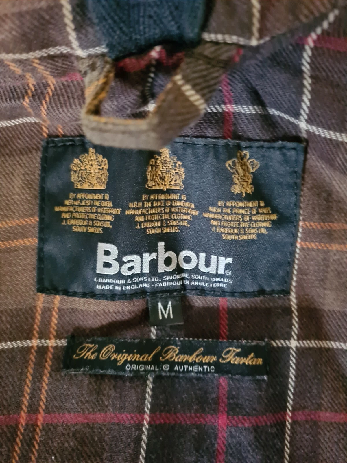 mens barbour wax jacket medium