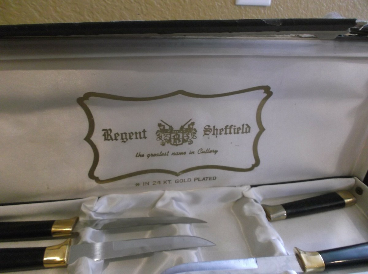 Regent Sheffield English Stainless Blades 24K Gold Plated Cutlery