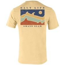 Salt Life Dorsal Horizon Saltwash S/S Tee Gold L Live Salty Saltlife NWT