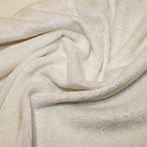 Super Soft Bamboo Terry Towelling Fabric - Ivory - Picture 1 of 2
