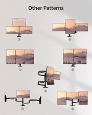 Ergounion Triple Monitor Mount - Adjustable 3 Monitor Desk Mount Black RLAX E666