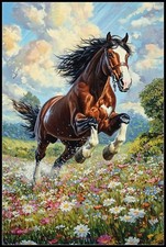 Clydesdale Horse 2 Chart Counted Cross Stitch Patterns Needleworks DIY DMC Color
