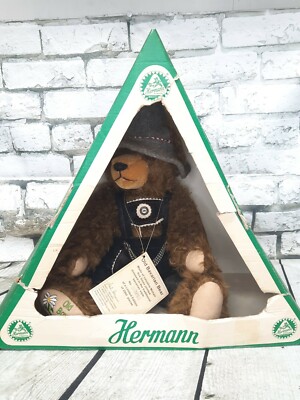 HERMANN Lucky Stone Bear 24/25 ドイツ製 Lot - Vintage c. 1950 Hermann-Spielwaren Blonde Mohair