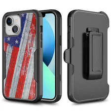 For Apple iPhone 13 12 11 Pro Max Case Heavy Duty Clip Holster +Tempered Glass
