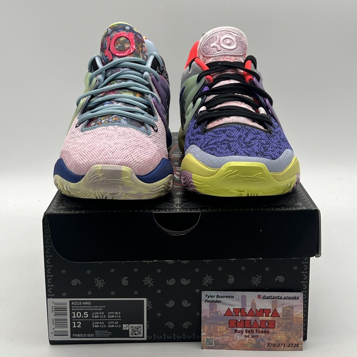Size 10.5 - Nike KD15 What The - Blue Pink Black Purple Yellow