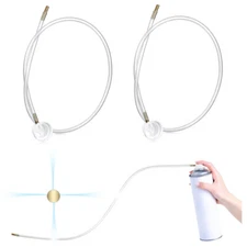 2PCS Fluid Film 360 Degree Nozzle Extension Hose Fit for Aerosol Cans Spray ++