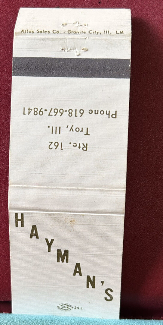 Matchbook Cover Hayman’s Troy Illinois eBay