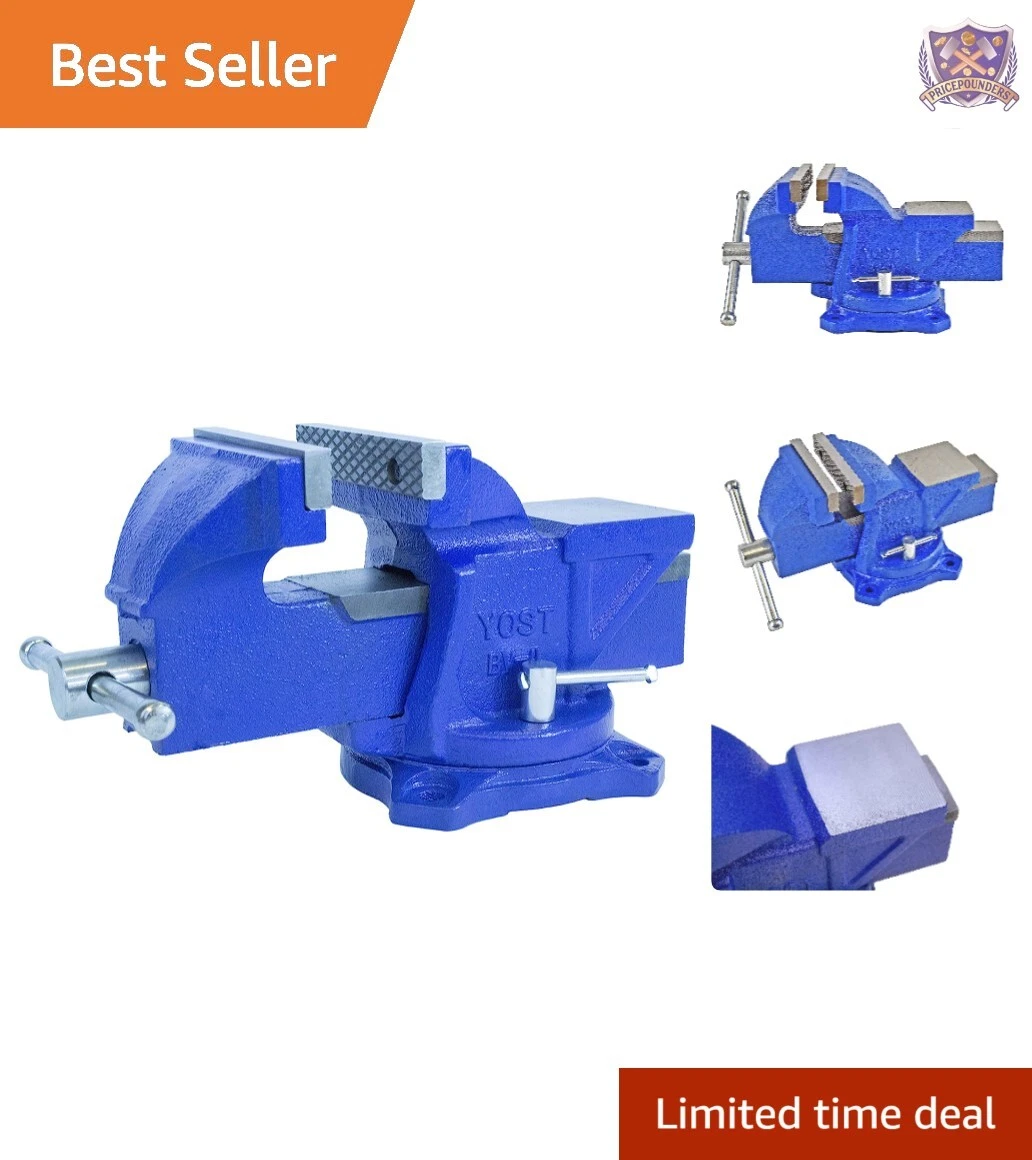 Heavy Duty All Purpose 4 Inch Bench Vise Swivel Base Vibrant