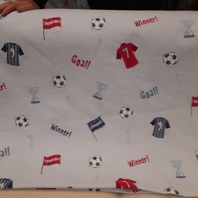 8 Meter Laura Ashley Baumwolle Fußball Thema blau Stoff
