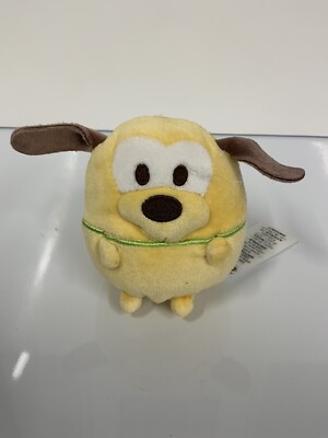 Disney Pluto Ufufy Plüschtier Stofftier gelber runder Hund 4 Zoll siehe Beschreibung