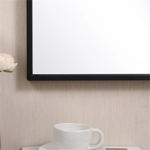 Elegant Decor Eternity 28" x 14" Modern Metal Frame Mirror in Black - Picture 7 of 8
