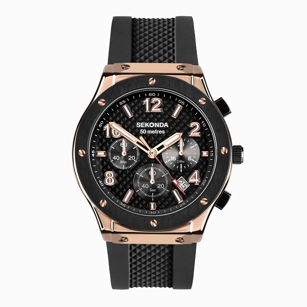 Sekonda Watch 30257 Mens Titan Sports Chronograph Silicone Strap