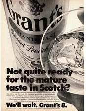 1968 Grant's 8 Year Old Scotch Whiskey 86 Proof Imported Austin Nichols Print Ad