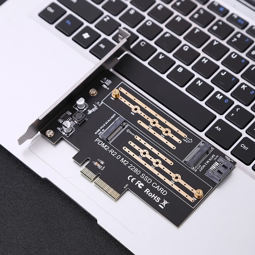 M.2 NVME to PCIE Adapter M+B Key SSD to PCI-E 3.0 X4 SATA Expansion Card - Afbeelding 3 van 12