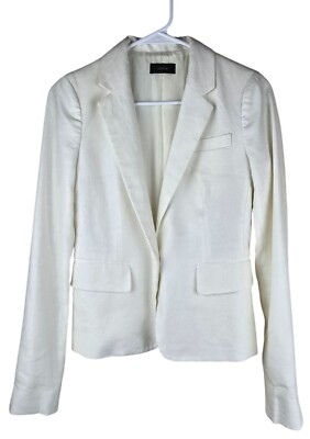Joseph White Linen Stretch Blazer Jacket Womens Size Small 36 Single Button