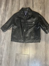 CLASS CLUB Leather Black Kids Jacket Size 3