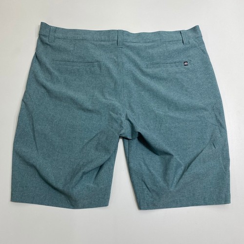 Travis Mathew Sand Harbor Shorts Golf Chino Mens 38 Teal Stretch Zip 1MW397 - Picture 2 of 12