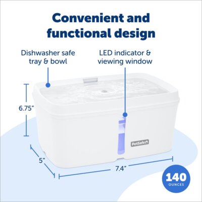 PetSafe Viva Plastic Cat & Dog Fountain, White, 140-oz-Huge discounts