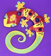 GECKO METAL WALL HANGING LIZARD POOL PATIO DECOR BEACH TROPICAL TIKI SALE!