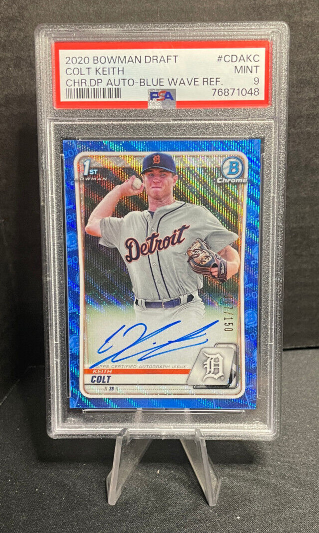 2020 Bowman Draft Colt Keith Blue Wave Auto /150 PSA 9