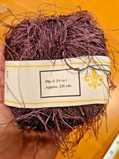 New Plymouth Yarn COLORLASH PLUM 221 Eyelash 220 Yard Ball 100 Polyester Purple