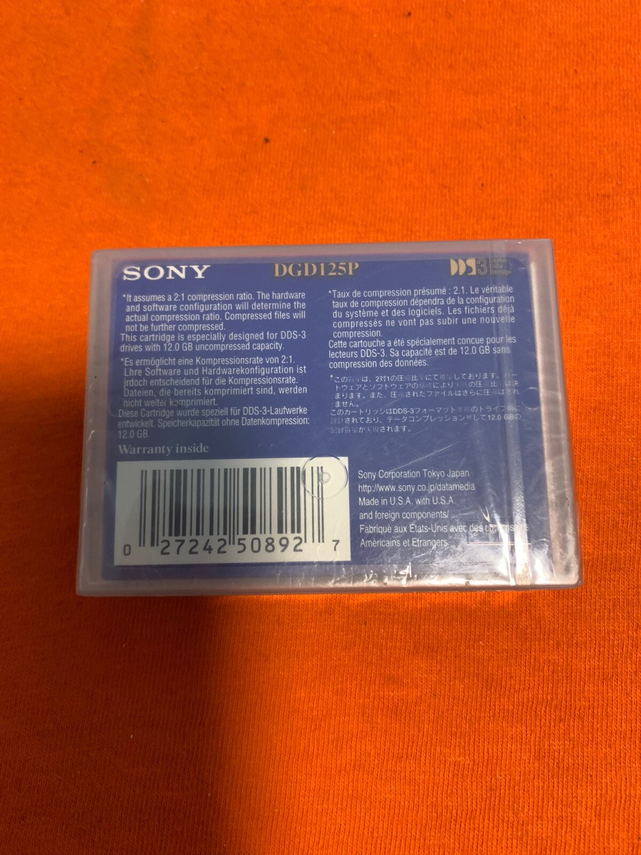 SONY DATテープ DGD125P Premium DGD125P SONY PREMIUM 125P DATA CARTRIDGE 12.0 GB NEW SEALED