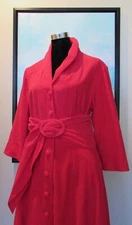 J. Peterman Red Retro 50's Cotton Corduroy Dress Sz 18