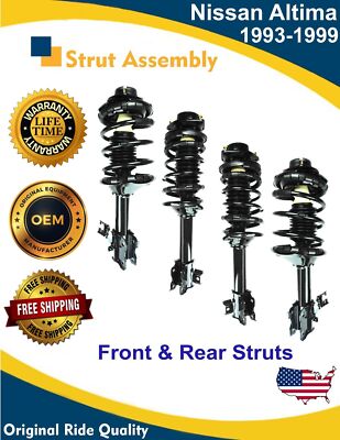 New OE Front & Rear Struts For 1993-1999 Nissan Altima 2.4L Lifetime Warranty