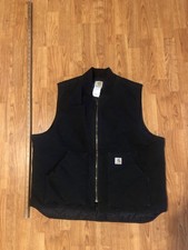 Carhartt V01 BLK Men's Tall Black Arctic Quilt Lined Duck Vest Size 2XL Tall EUC