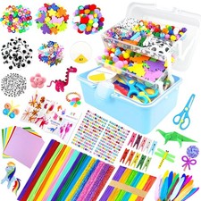 3000Pcs Arts and Crafts Supplies for Kids Craft Kits with Pipe small, Blue