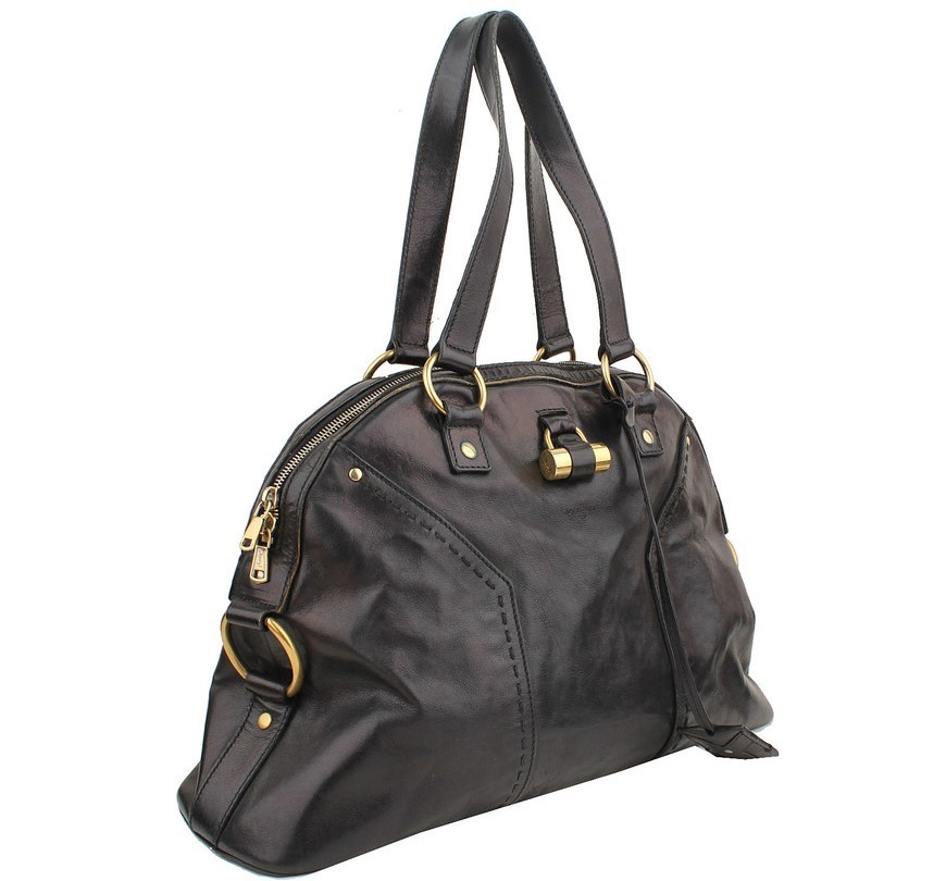 Borsa a tracolla Saint Laurent M nera con accenti dorati 12345