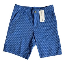 Janie and Jack Boys Blue Striped Seersucker Shorts Adjustable Waist Size 8 NEW