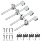 Verrou pour armoire vitrée, 4Pcs sans perçage finition chrome argenté