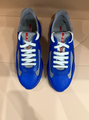 PRADA ブルースエード スニーカー Matte Blue Prada Americas Cup Navy Size UK 11 US 12 | eBay