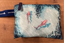 United Airlines Christie Shinn Travel Amenity Kit NEW Unused Koi Fish In Water