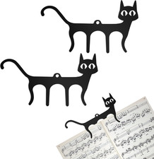 2 PCS Metal Music Book Clips Page Holders Cute Cat Shaped Bookmark for Piano Key