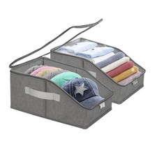 2 Pcs Stackable Hat Storage Boxes for Baseball Caps Holds Upto 24 Caps