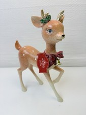 Standing Deer with Bell Christmas Tabletop Decoration, Brown 11  
