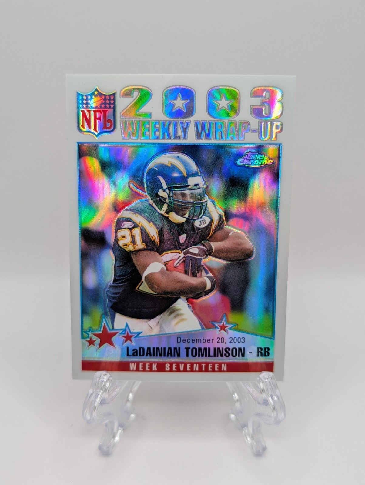 2004 Topps Chrome LaDainian Tomlinson 2003 Weekly Wrap-Up Refractor #162