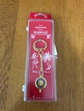 VINTAGE NEW MEMENTO SOUVENIR HAWAII ALOHA STATE KEYCHAIN IN CASE USA MADE
