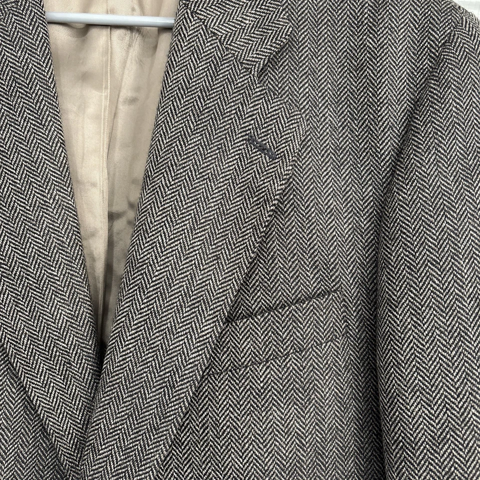 Blazer Abrigo Deportivo Chaps Ralph Lauren Para Hombre Marrón Lana Espiga Canadá 42 L * Foto 2 de 4