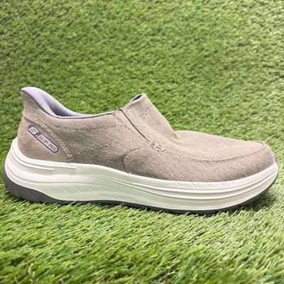 Skechers Decklan Gulliver Mens Size 9 Taupe White Casual Slip On Shoes Sneakers